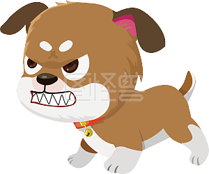 视频动画ai角色卡通可爱小狗生气