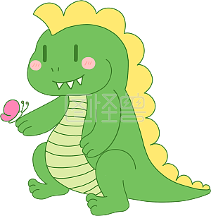 可爱卡通动物拟人儿童插画恐龙插画元素