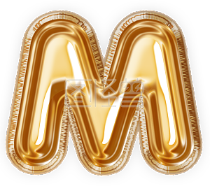 c4d大写字母m气球质感立体字3d渲染元素
