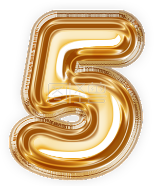 c4d数字5气球质感立体字3d渲染元素