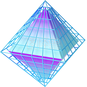 图怪兽原创元素c4d立体蓝色质感网状几何