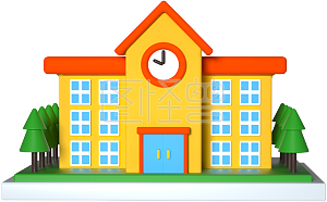 图怪兽原创元素3d卡通幼儿园学校建筑