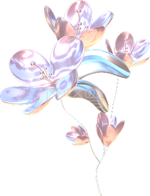金属立体鲜花花朵3d元素