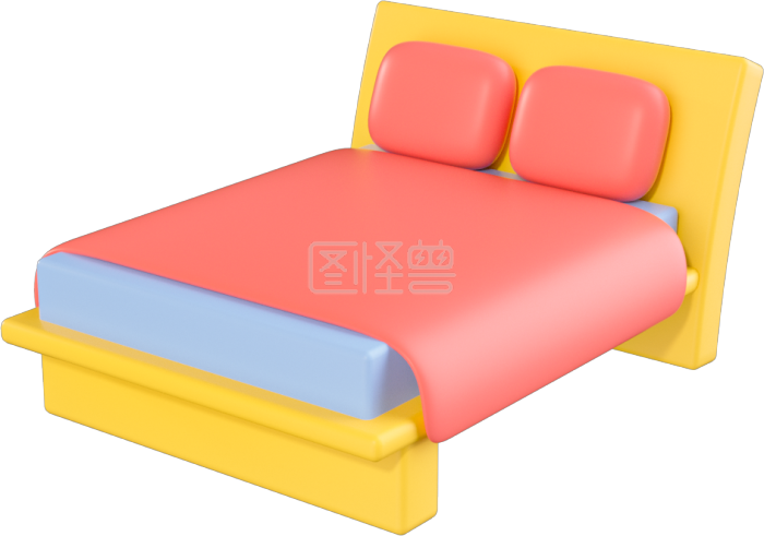 图怪兽原创元素卡通床-背景素材图片-图怪兽