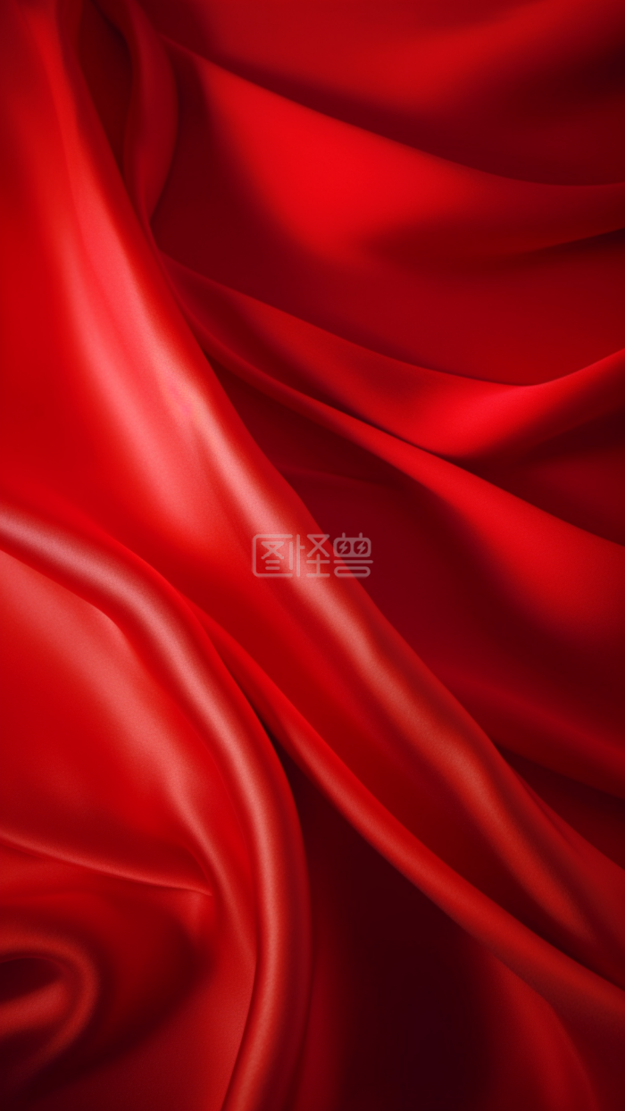竖版大气红色丝绸真丝质感背景-背景素材图片-图怪兽