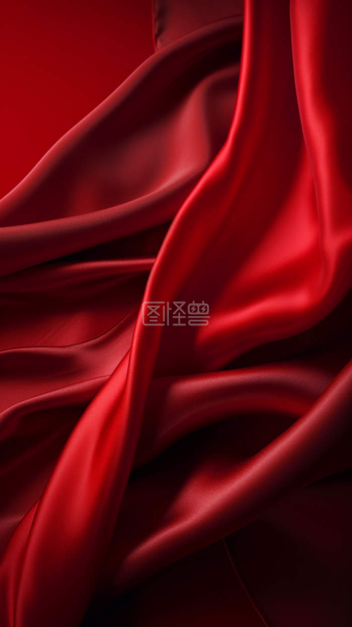 竖版大气红色丝绸真丝质感背景-背景素材图片-图怪兽