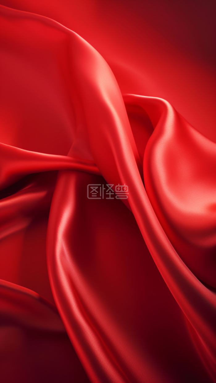 竖版大气红色丝绸真丝质感背景-背景素材图片-图怪兽