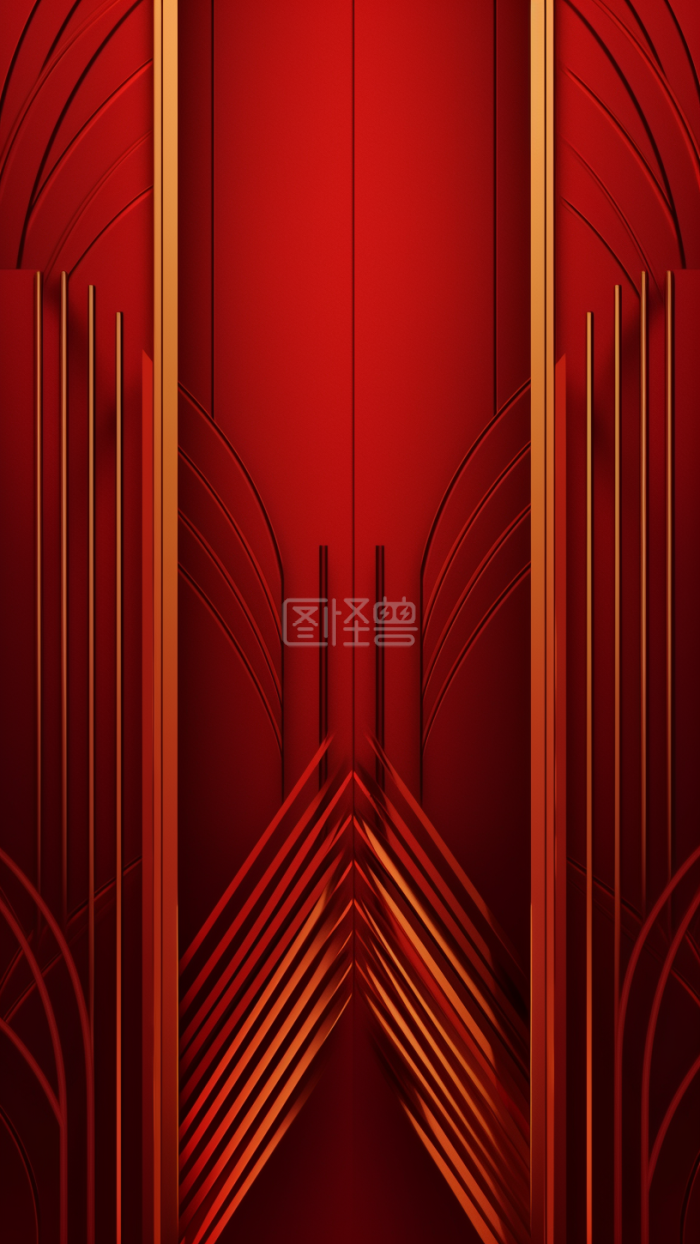红金大气风格商务金色纹理手机海报背景-背景素材图片-图怪兽
