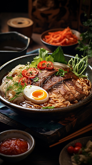 摄影风格美食美味拉面宣传背景