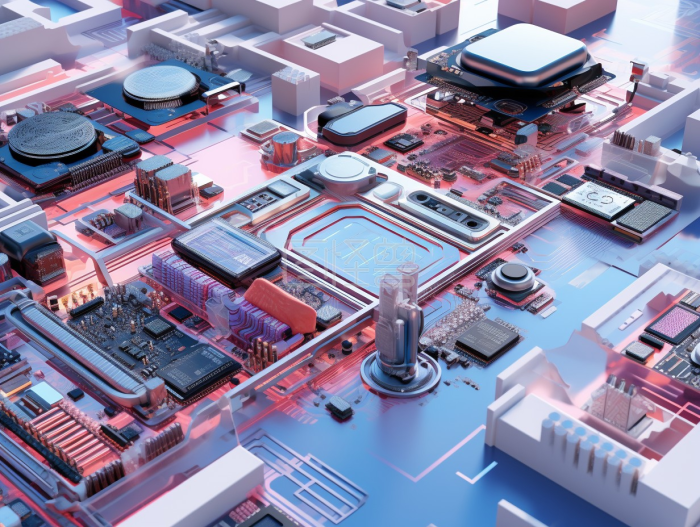 3D风格科技芯片微观展示宣传背景-背景素材图片-图怪兽