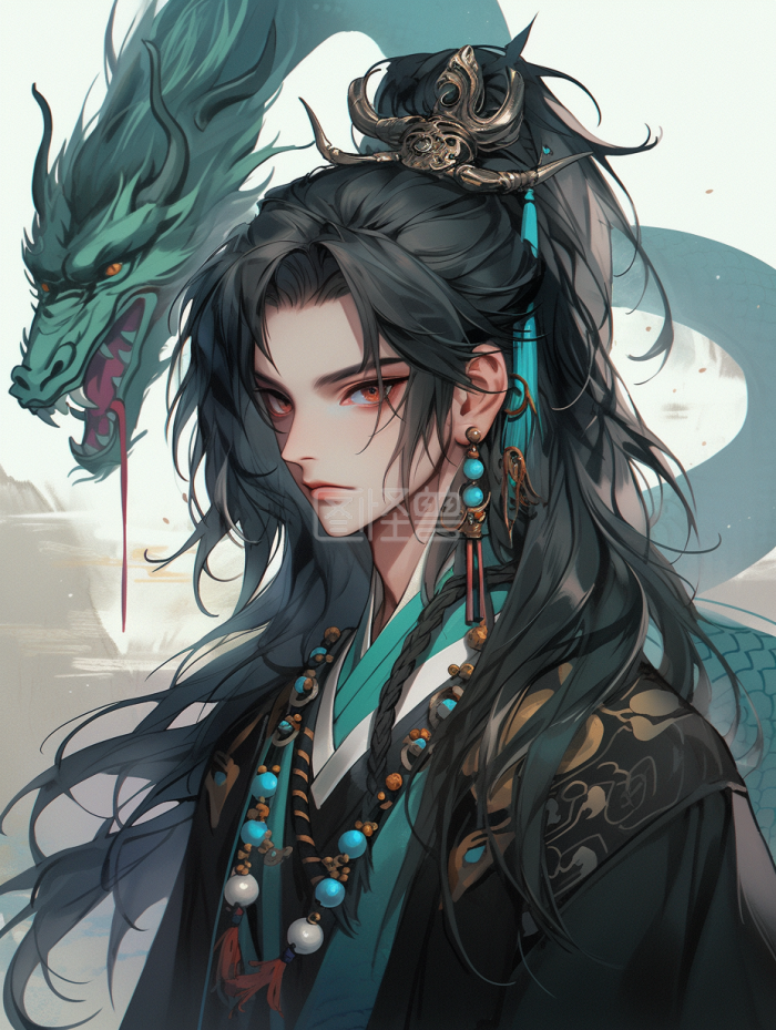 卡通动漫龙神妖兵插画-背景素材图片-图怪兽