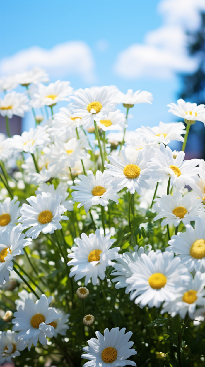 阳光明媚下的小雏菊摄影