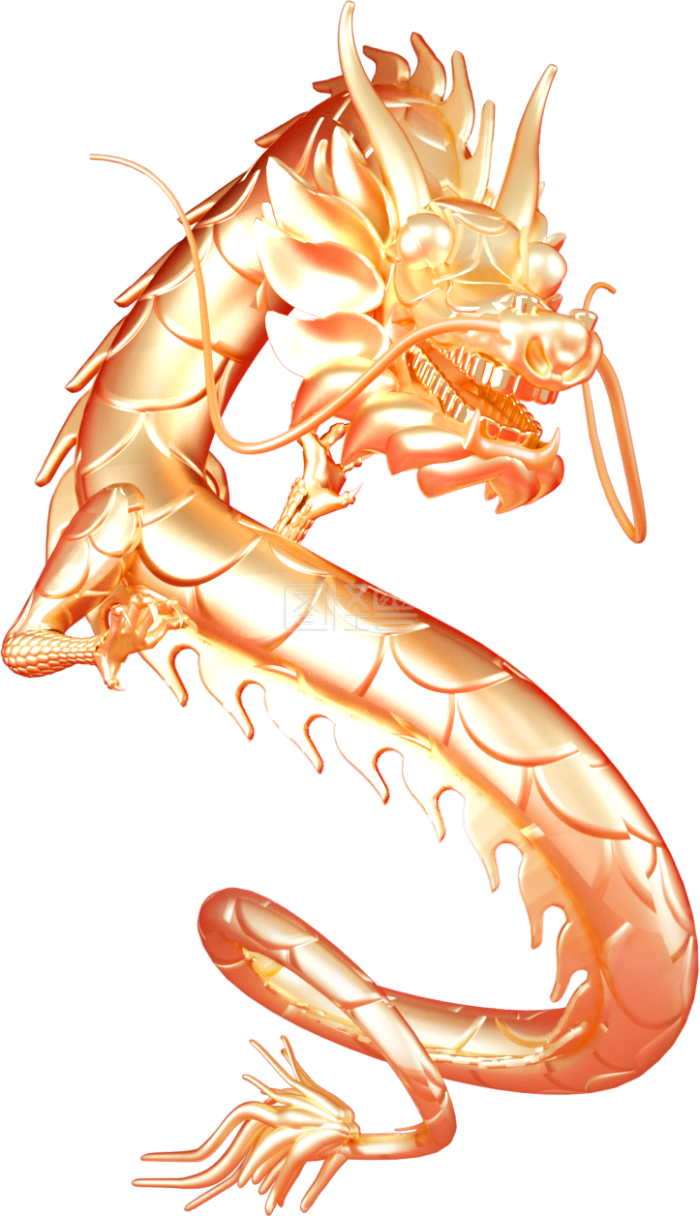 原创红色中国风大气中国龙新年龙年3d元素