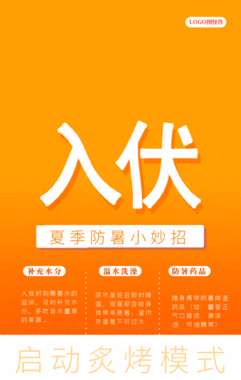 夏季防暑小妙招入伏三伏天动态gif模板