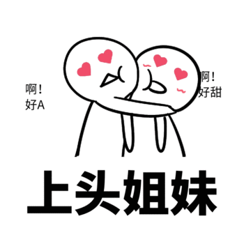 上头女孩黑白线条卡通搞怪表情包