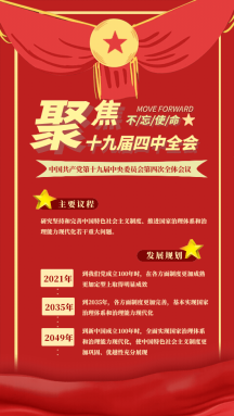 聚焦十九届四中全会会议议程动态GIF十九届会议模板