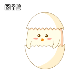 图怪兽GIF原创元素蛋壳鸡卡通可爱表情包