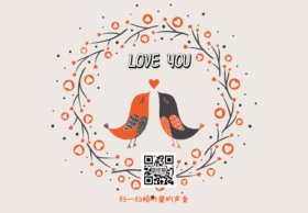 简洁卡通爱情鸟LOGO橙黑GIF动图模板