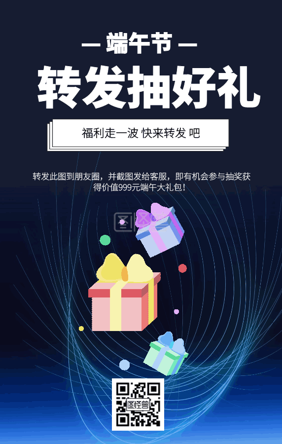 端午节转发送好礼动图手机海报