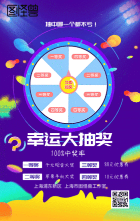 幸运转盘大抽奖动图海报GIF动图模板