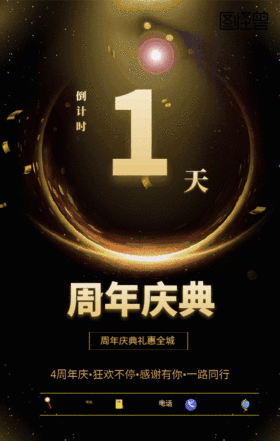 周年庆周年庆促销海报倒计时GIF动图模板