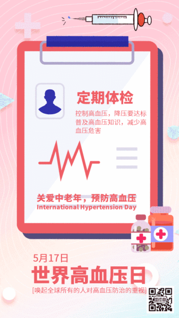 世界高血压日扁平简约gif动态图