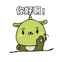 图怪兽gif原创绿色卡通你好动态表情包