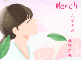 人间三月花瓣飘落GIF动图模板配图