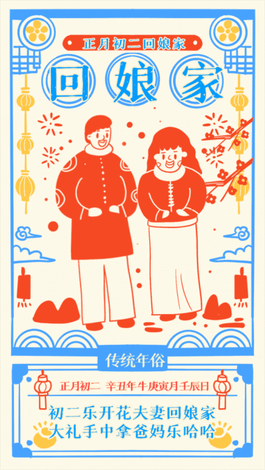 正月初二 正月初二传统年俗习俗动态gif模板 模板图片 图怪兽