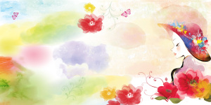 简约手绘彩色妇女节背景