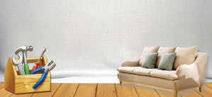 家装建材卡通沙发建材灰色背景