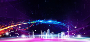 黑色彩色光线城市banner