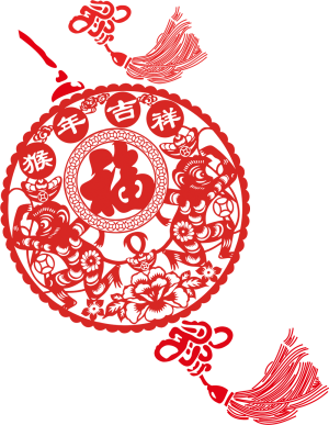 中国结福字漂浮唯美装饰
