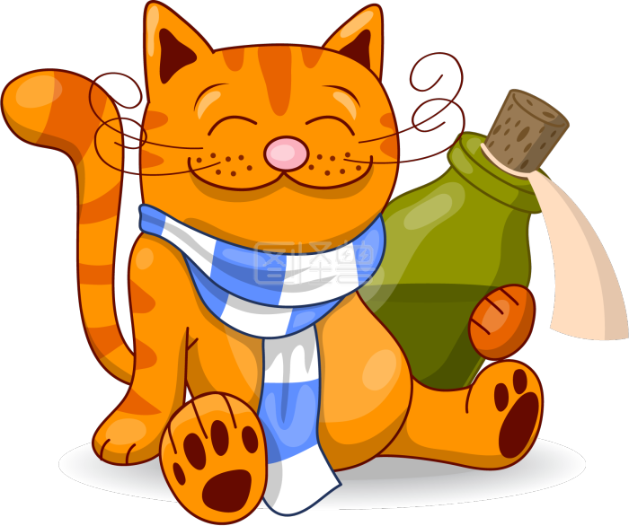 矢量喝酒的猫
