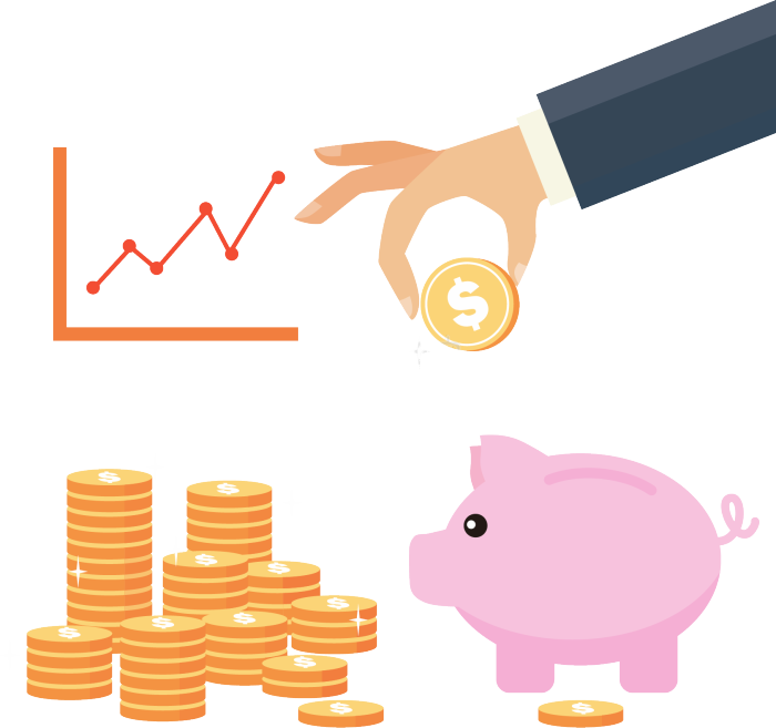 矢量手绘储蓄理财