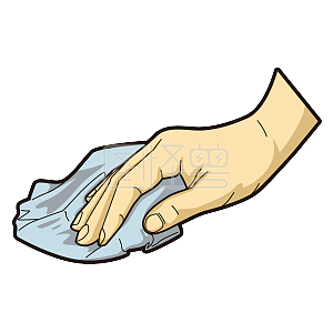 手拿抹布矢量素材