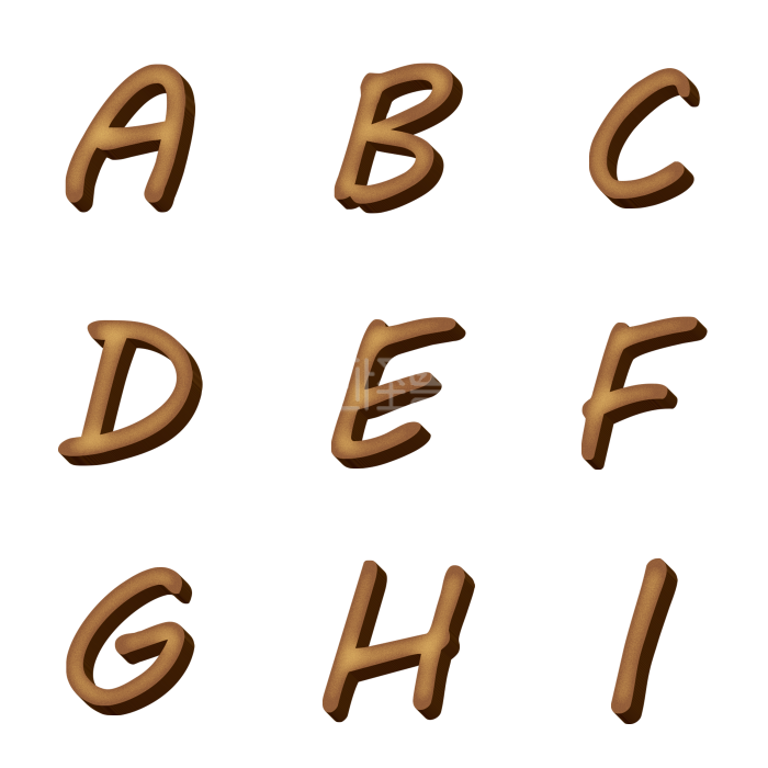 创意饼干英文26字母设计千库原创