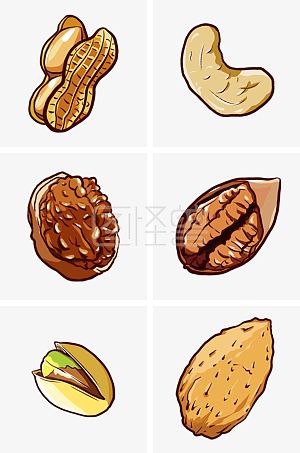 春节手绘坚果促销