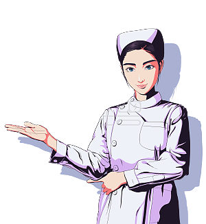 手绘卡通医院护士医生女孩医疗扁平化人物形象