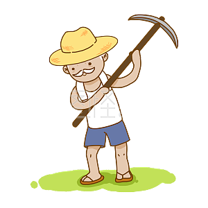 五一劳动节卡通手绘农民老爷爷元素下载