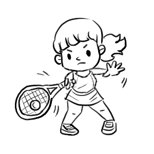 卡通手绘夏日运动小朋友漫画线稿