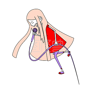 卡通日系小清新唱歌的女孩