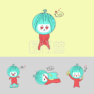 Q版西瓜娃娃又胖了表情包