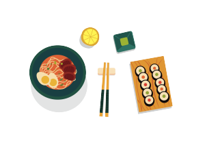 日式和风拉面寿司素材