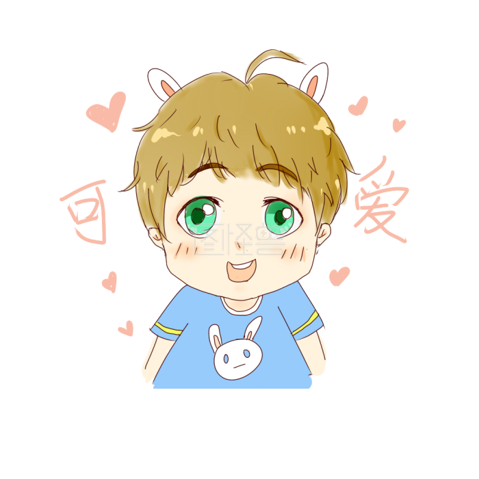 卡通可爱兔耳少年表情包可爱