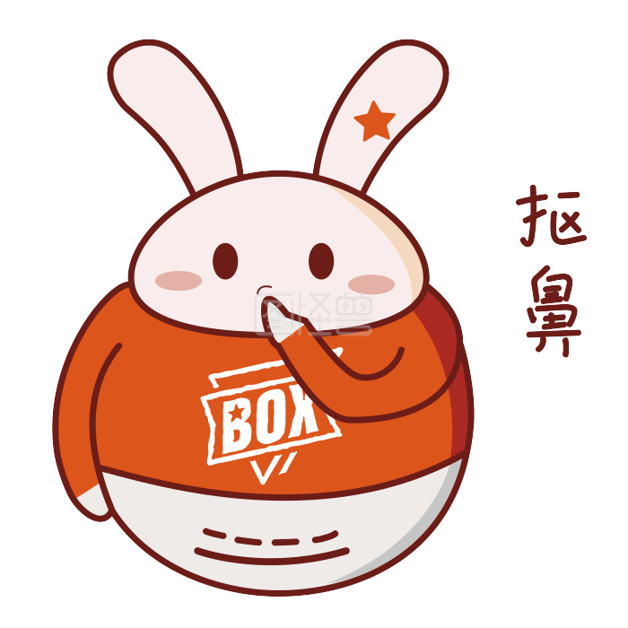 日常情绪卡通兔子表情包之抠鼻
