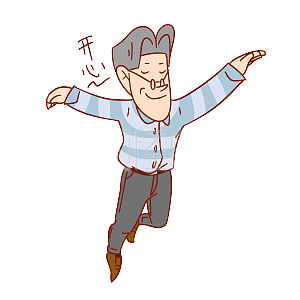 教师节老师卡通人物开心飞起表情包