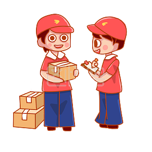 快递物流卡通小人