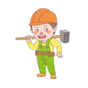 卡通手绘人物建筑工人