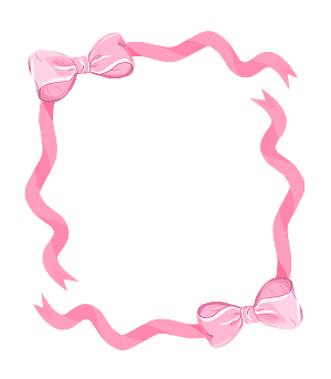 手绘粉色丝带蝴蝶结边框